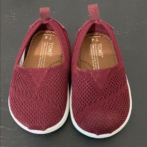 Toms Wine red toddler shoes